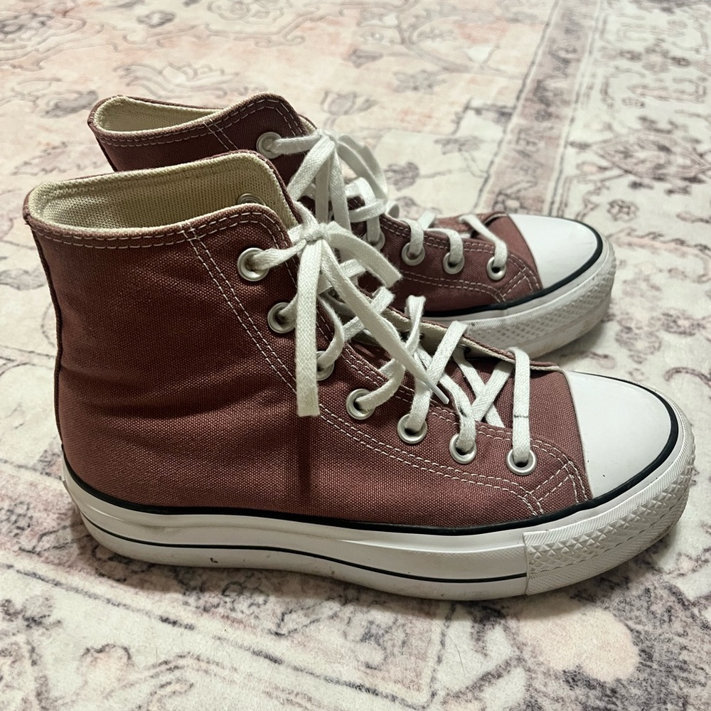 Converse Purple and White High-Top Sneakers Classic Design